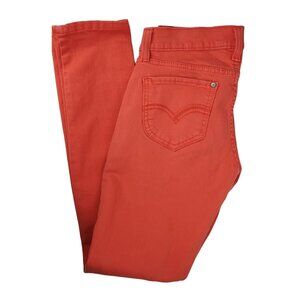 Levis 524 Too Superlow Coral Distressed Skinny Jeans Womens 7M(28X32)